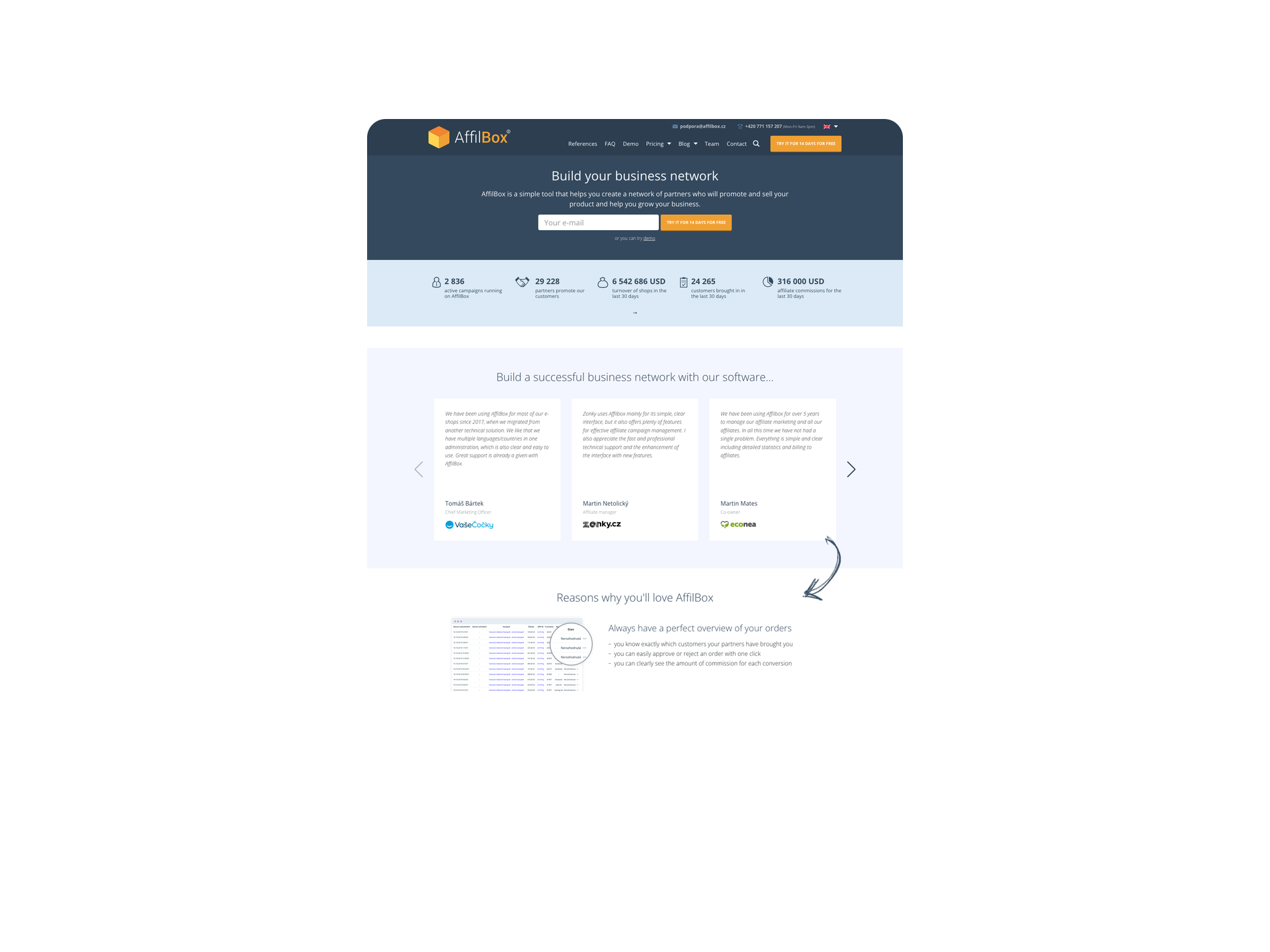 Affilbox dashboard